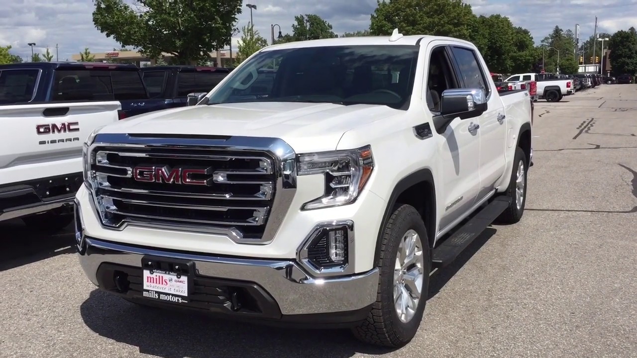 2019 GMC Sierra 1500 4WD Crew Cab SLT X31 Off Road Multi Pro Tailgate White Oshawa ON Stock #1981493