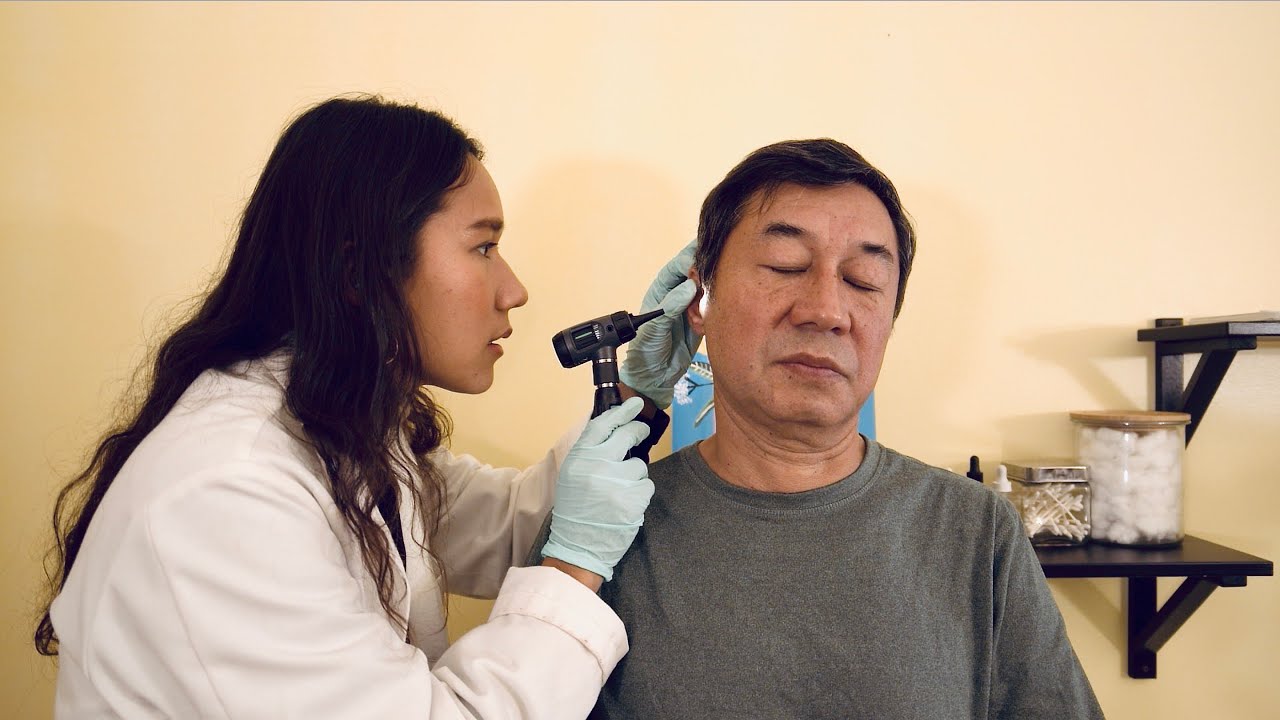 ASMR Otoscope Ear Exam & Ear Cleaning, Binaural In Ear Mics | Real person, 