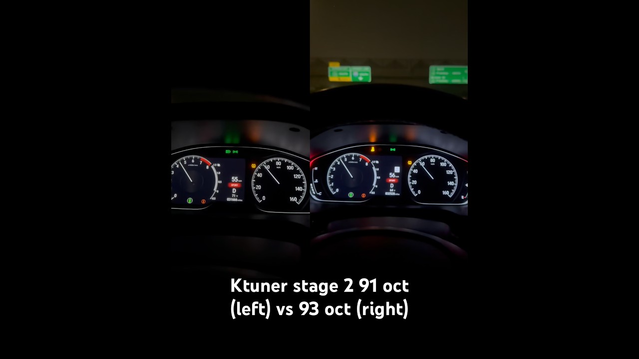 Accord 2.0T Ktuner stage 2 91 octane vs 91 + 2 gallons E85