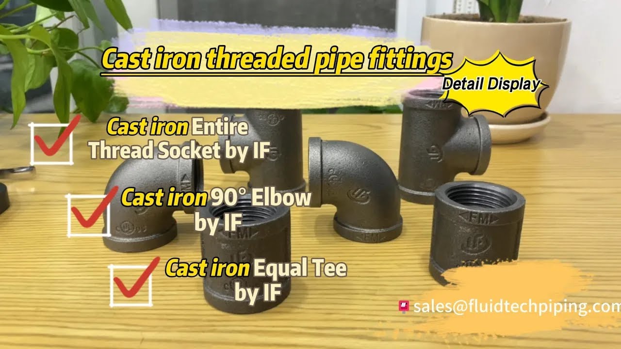 Detailed Display of Cast Iron Fittings | IF Thread Socket & 90° Elbows