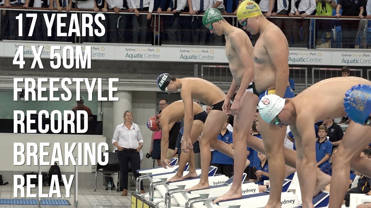 Trinity CAS Swimming 2020 Record Breaking 17 Years 4x50m Freestyle Relay