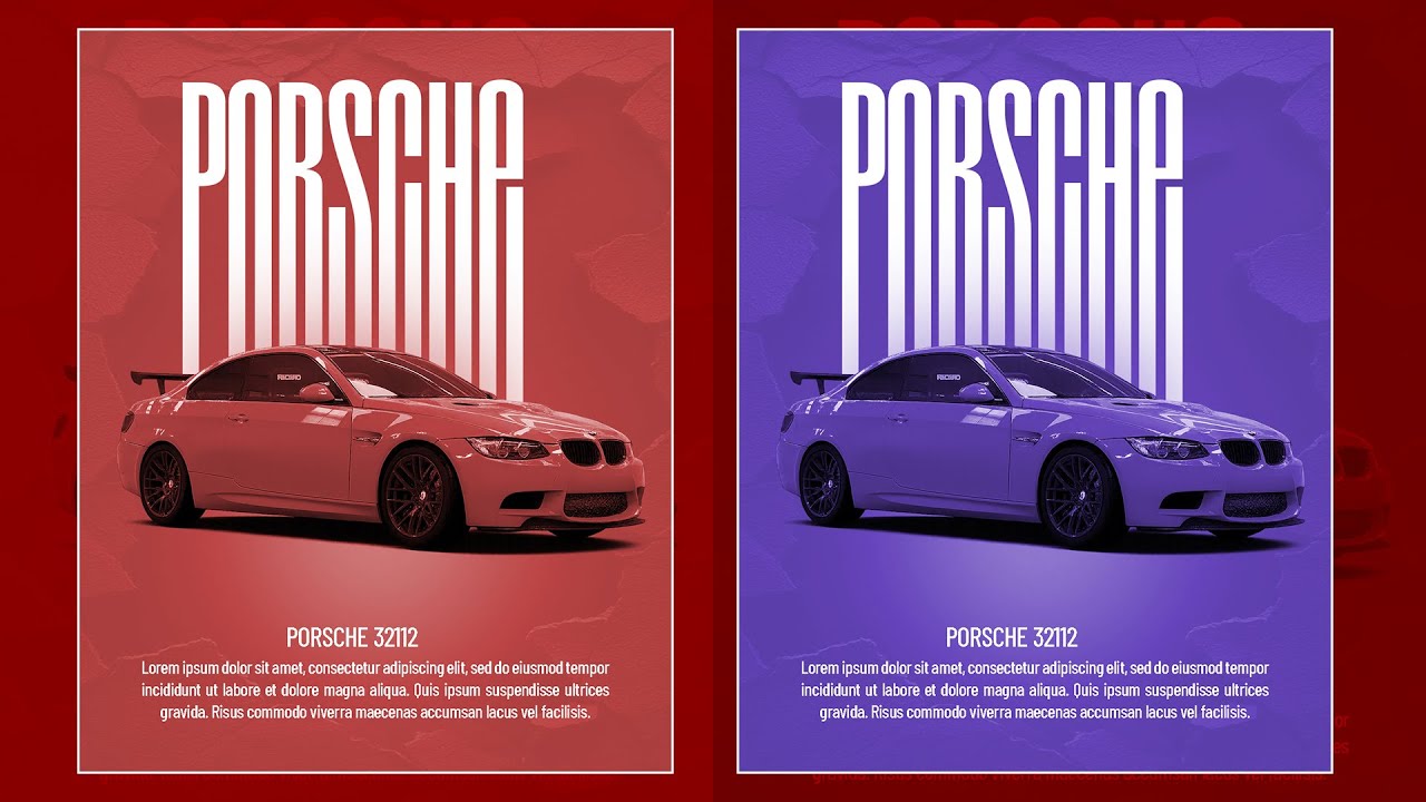 photoshop tutorials for graphic designers | Create super car poster design in adobe Photoshop