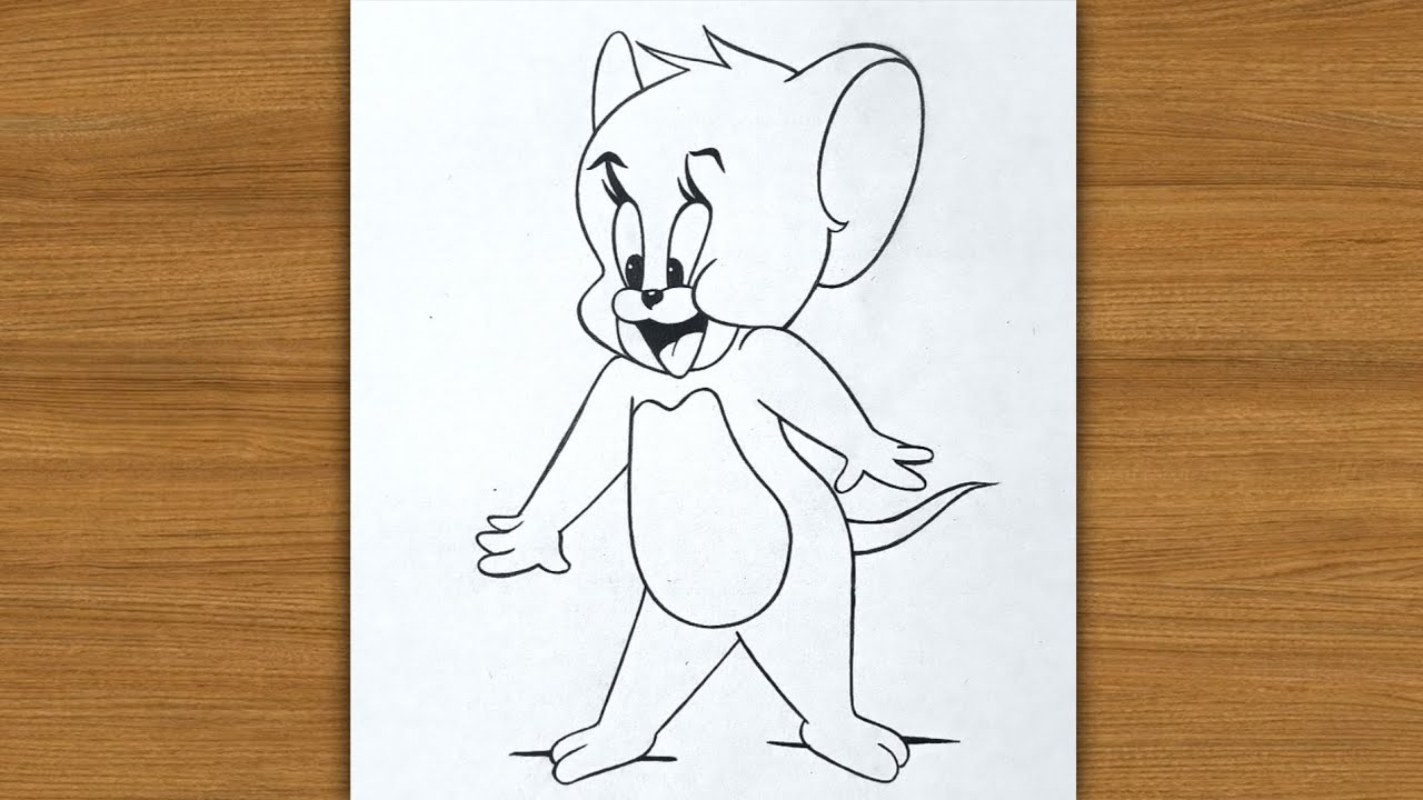 How to draw jerry mouse step by step