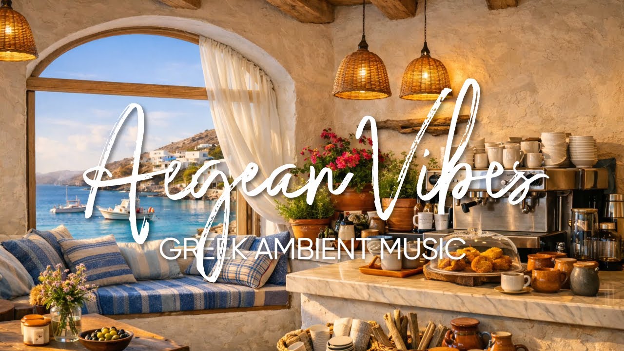 Sunny Greek Island Ambience 🌊 Calm Instrumental Music for Anxiety Relief, Study & Travel Vibes