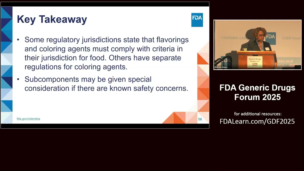 FDA GDF 2025 - Inactive Ingredients in Generic Drug Applications: Building a Global Understanding