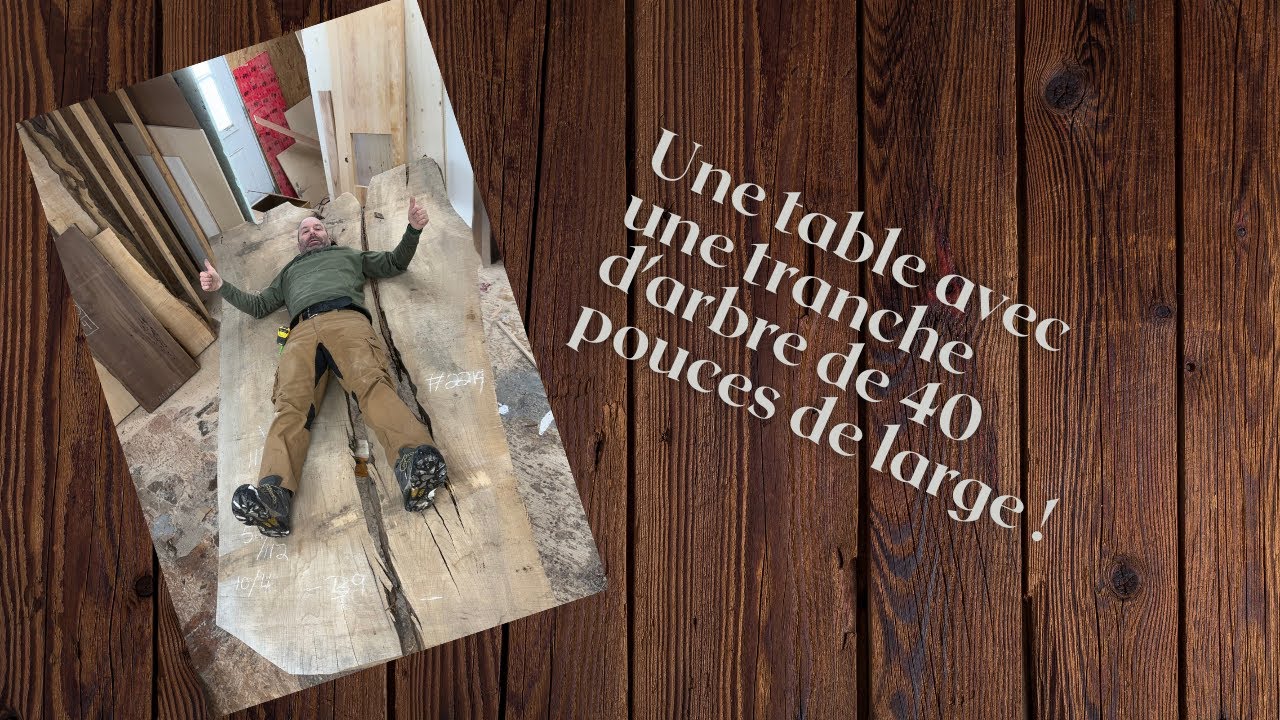 Une table avec une dalle d’orme d’amérique énorme !
