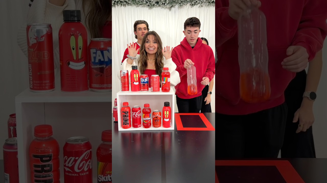 Побеждает тот, кто первым сравняет количество красных напитков!