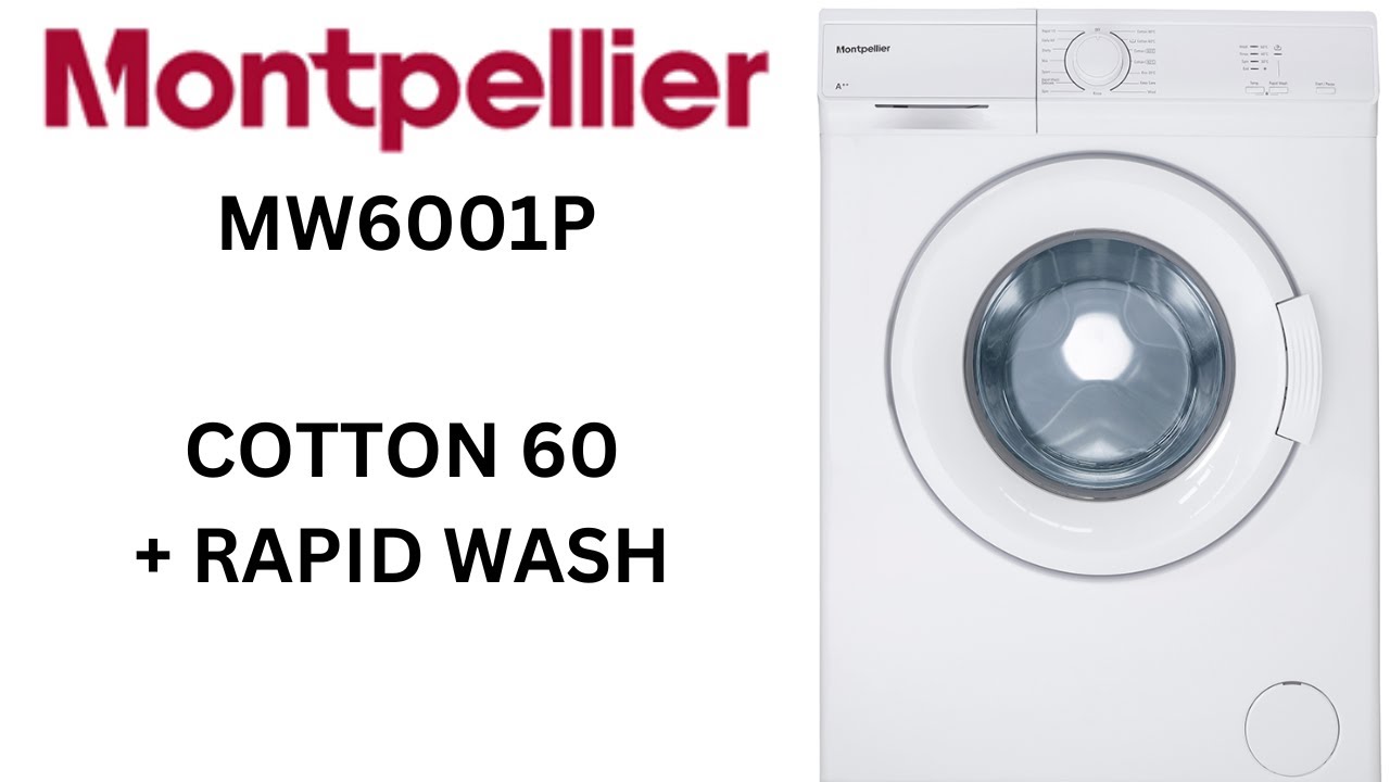 Montpellier MW6001P Washing Machine - Cotton 60 + Rapid Wash