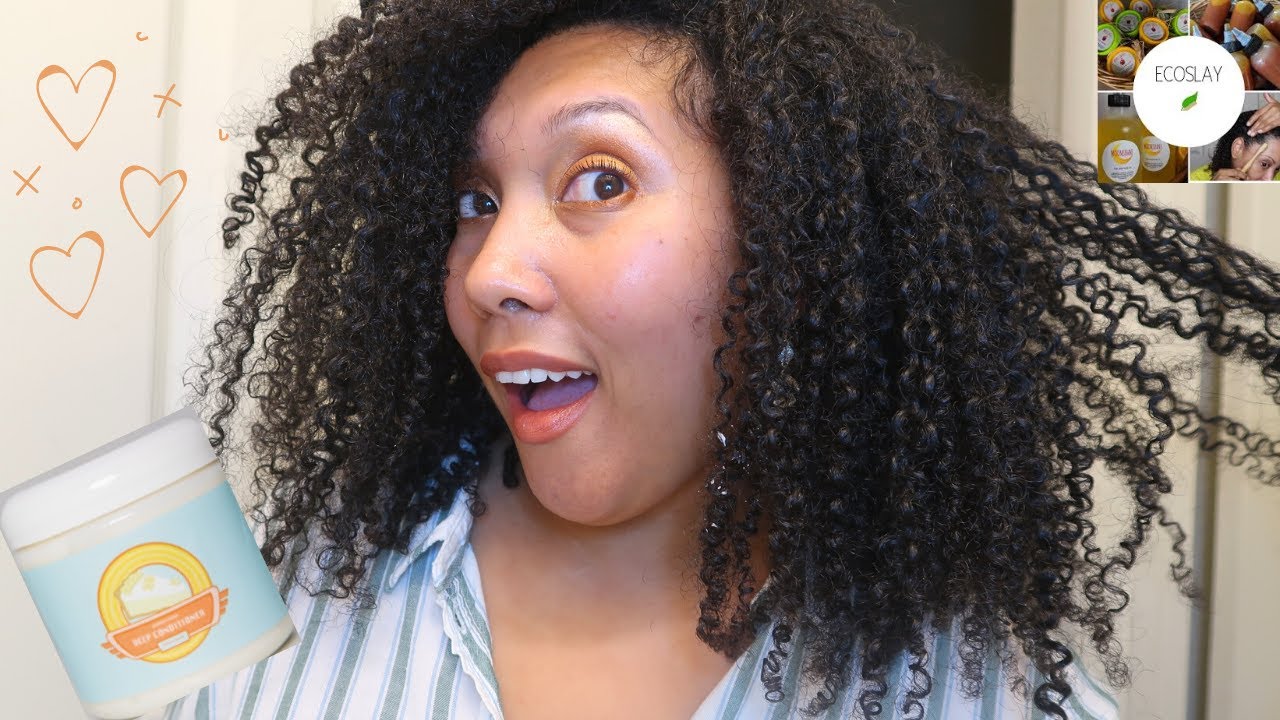 DC THAT DOUBLES AS A LEAVE-IN??! ECOSLAY BANANA CREAM DEEP CONDITIONER FULL DEMO | Ashkins Curls