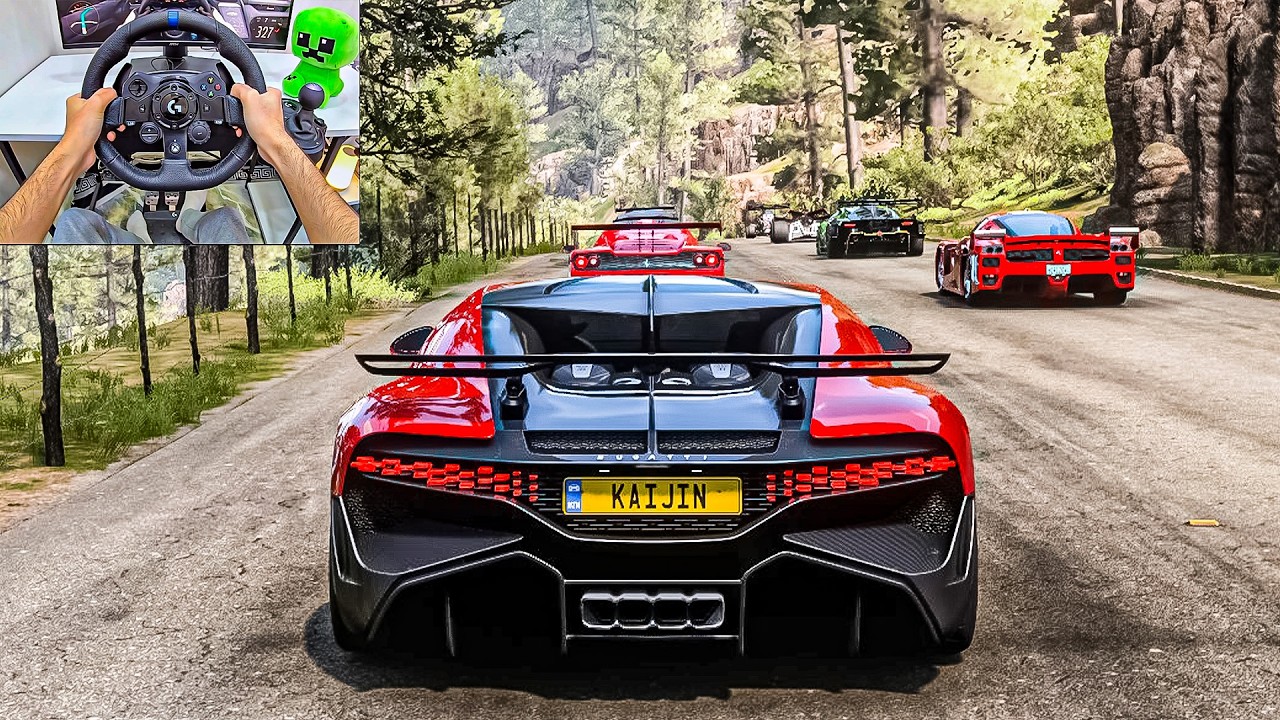 1500HP Bugatti Divo VS Extream Truck Toys - Forza Horizon 5 | Logitech G923 Steering Wheel