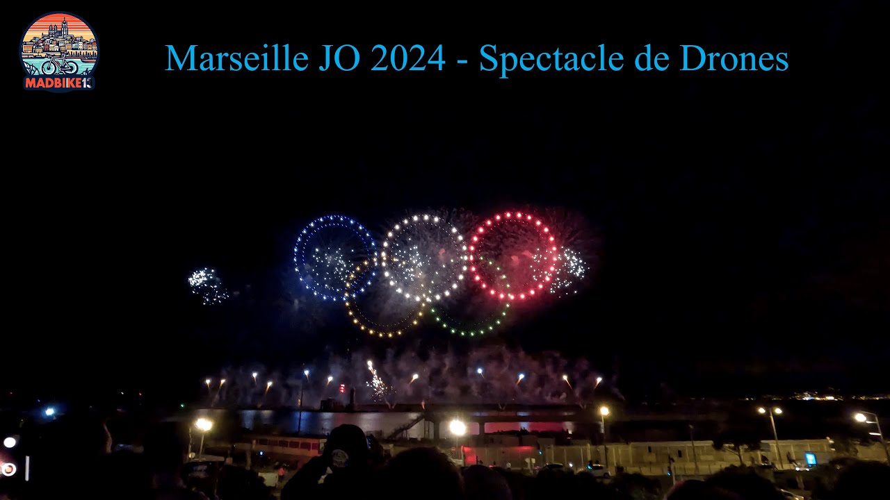 Marseille spectacle  de drones - Lancement des festivités JO 2024
