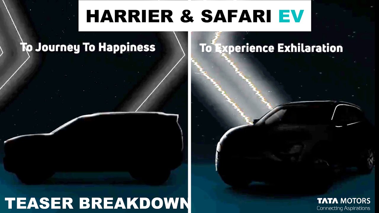 Teaser Breakdown |  Tata Harrier, Safari EV's Teased Ahead Of Auto Expo Debut | Expected Specs,Range