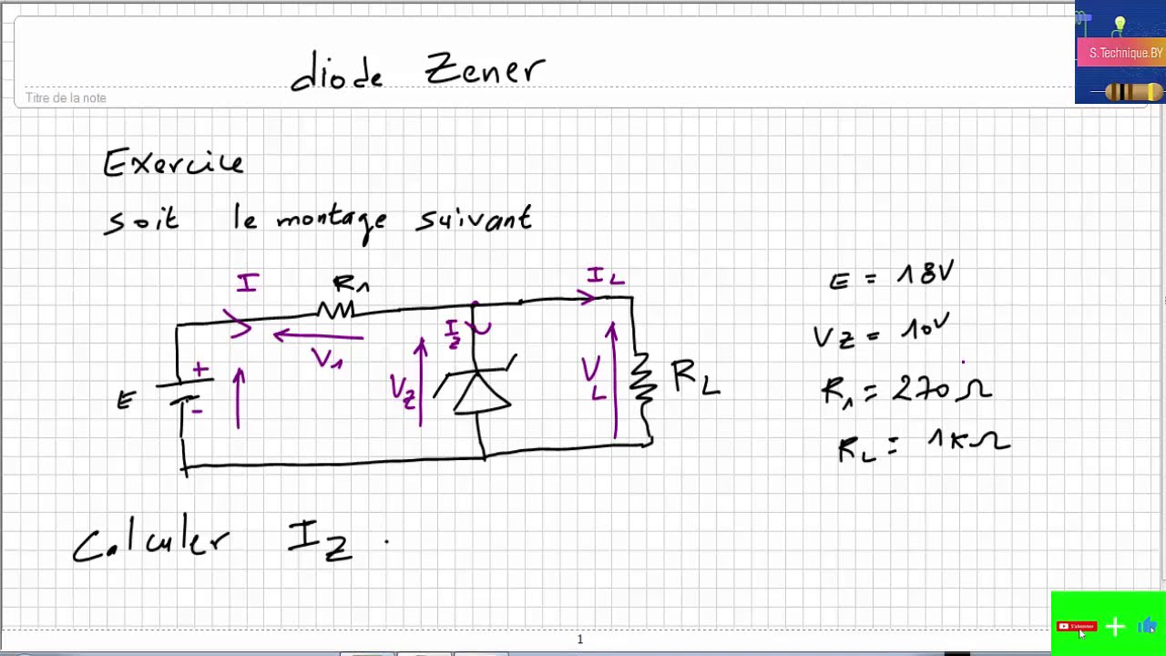 Exercice  corrigé 1 diode zener