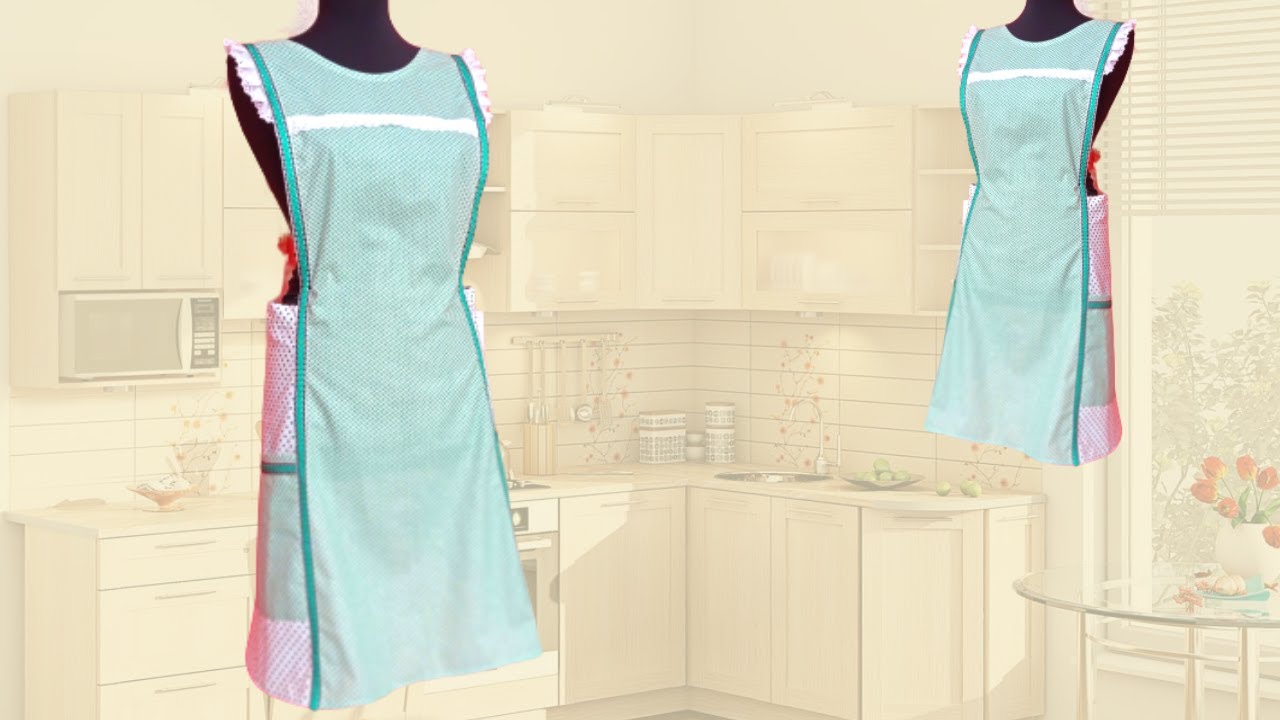 Kitchen Apron  cutting and stitching step _by step/kitchen apron