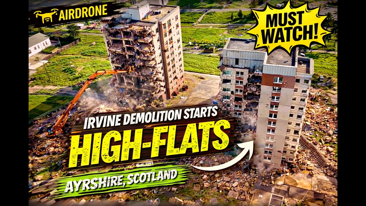 High Flats Irvine, Demolition Begins