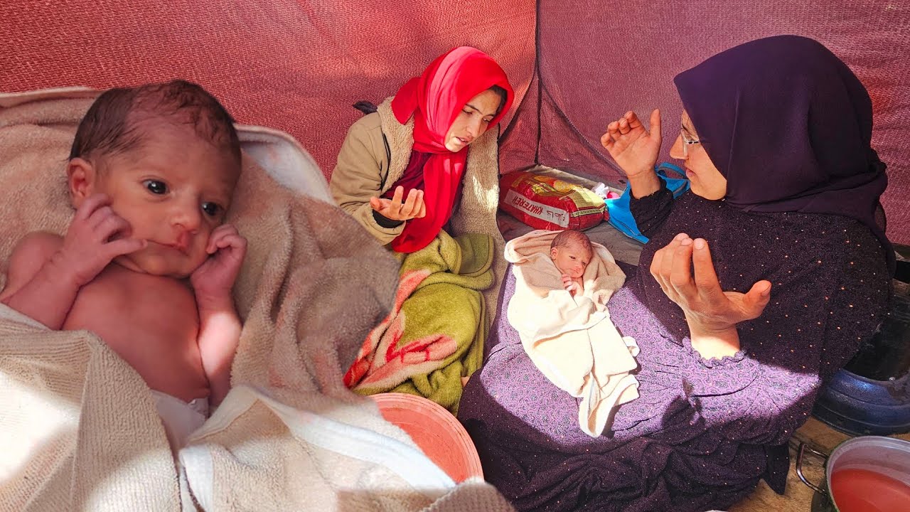 Giving birth in Mount Nejat, Fatima and her fetus