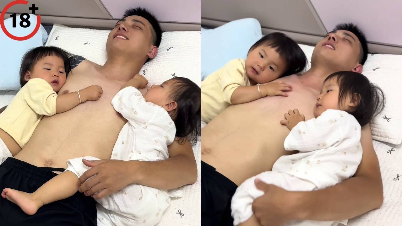 Dad puts his twin daughters to nap #vlog