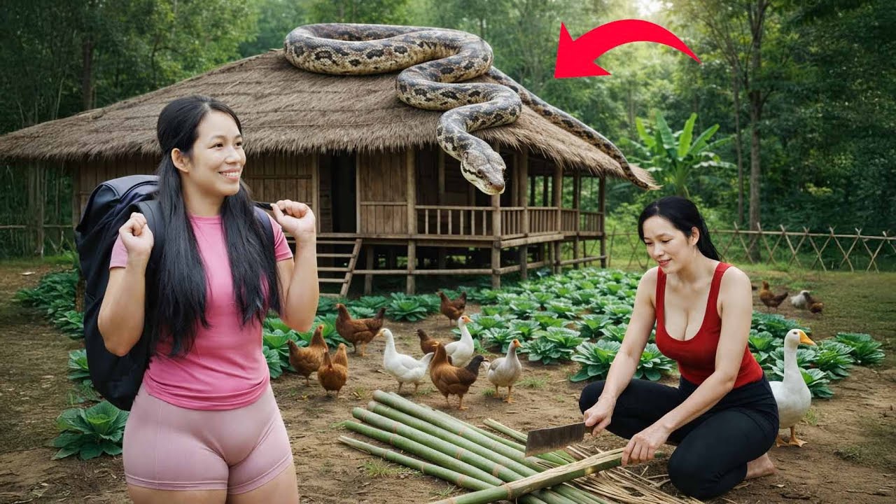 30 Days Alone in the Jungle 🌿 | CEO Builds a Survival Garden When a Giant Python Appears 🐍