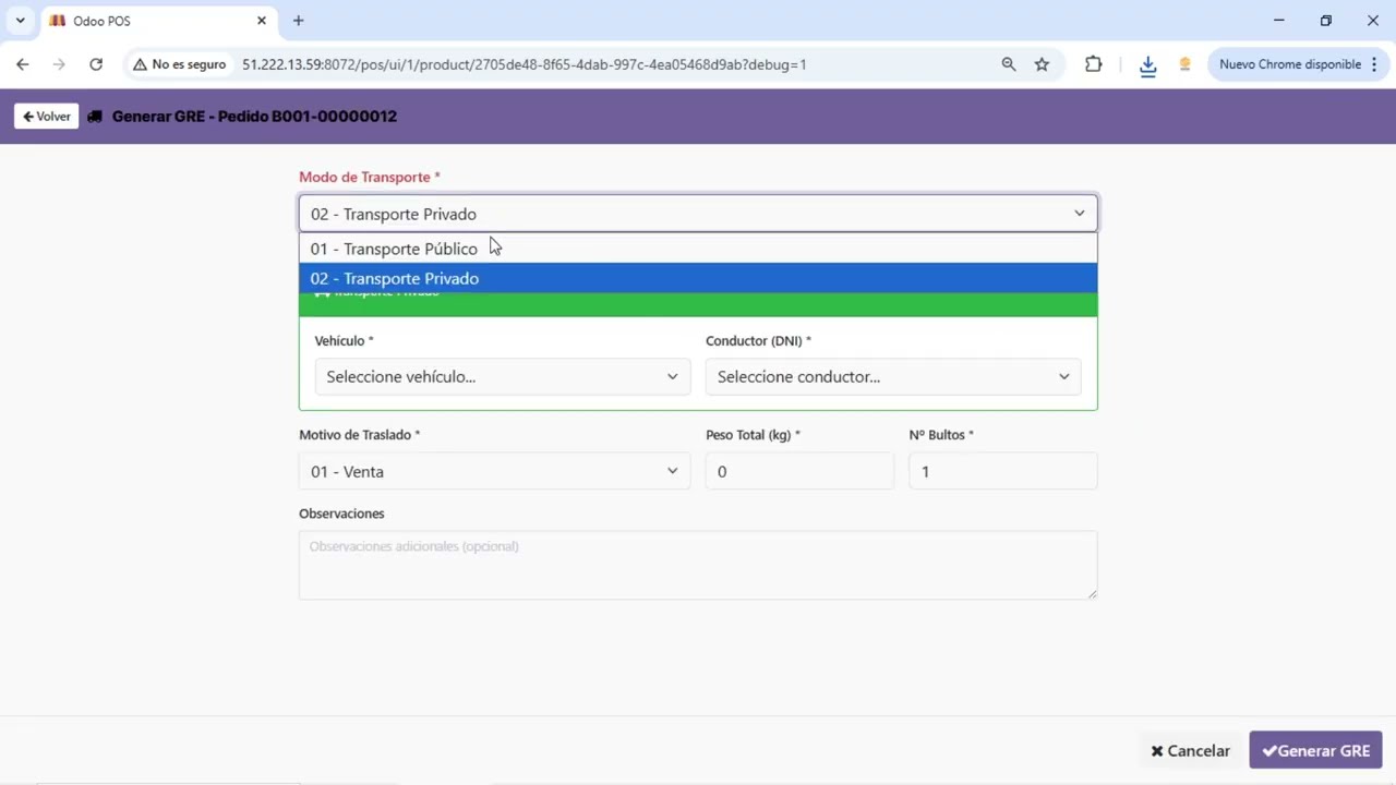 Crear una Guía Electrónica desde el POS en Odoo v 19