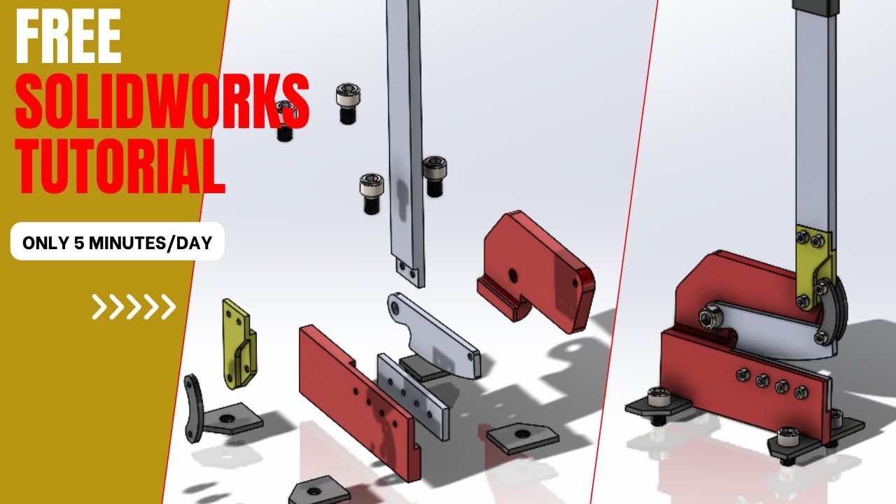 Solidworks Tutorial From ZERO (Lesson17) 👀 Hand Plate Shear