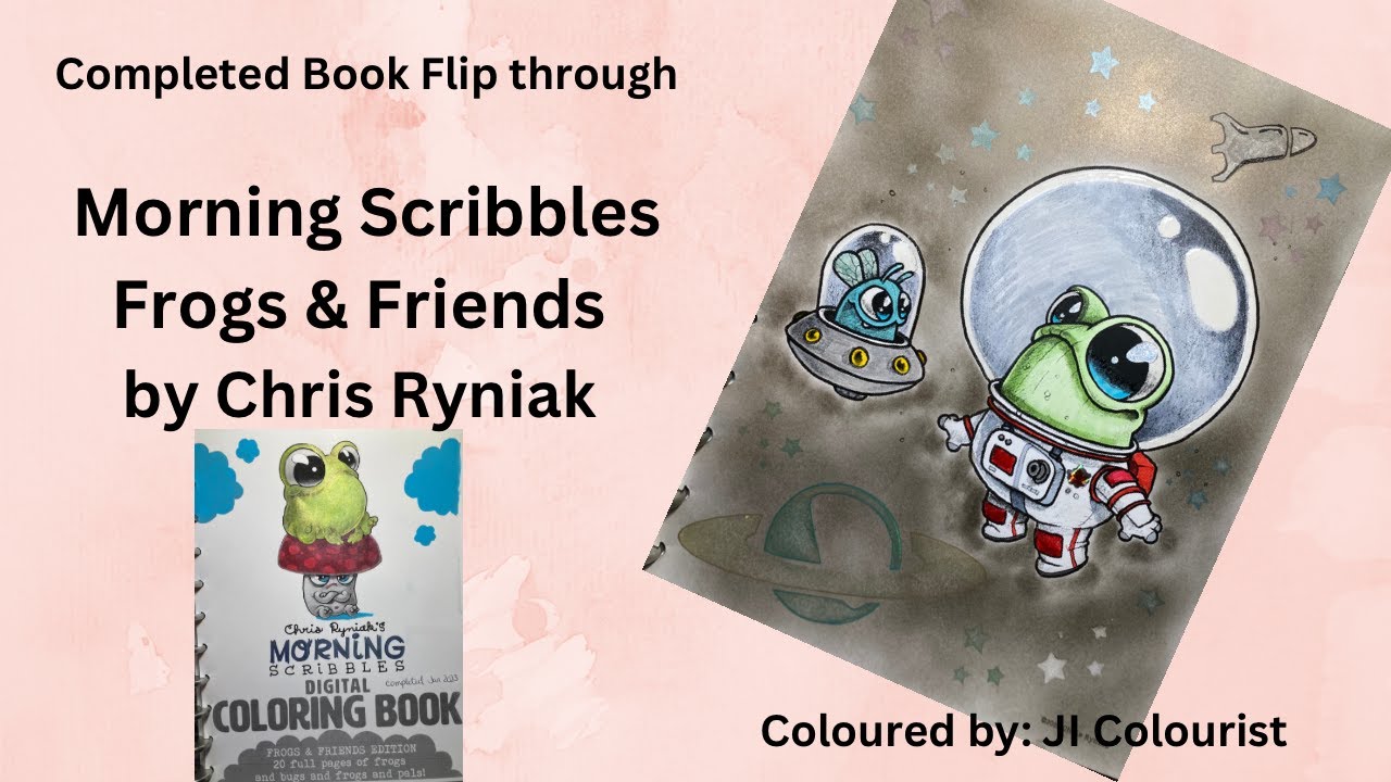 Frogs and Friends Volume 1 - competed colouring book flip through