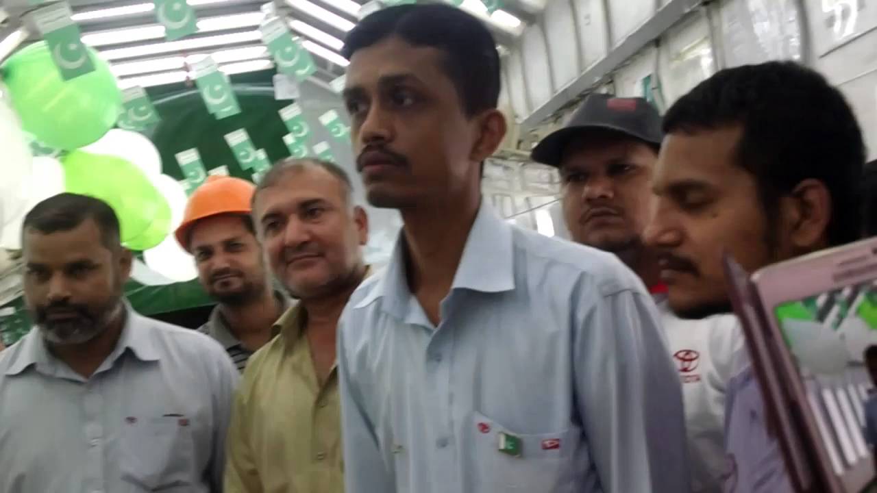 Celebration 14 August 2016 cake cutting ceremony at Indus motor company pakistan