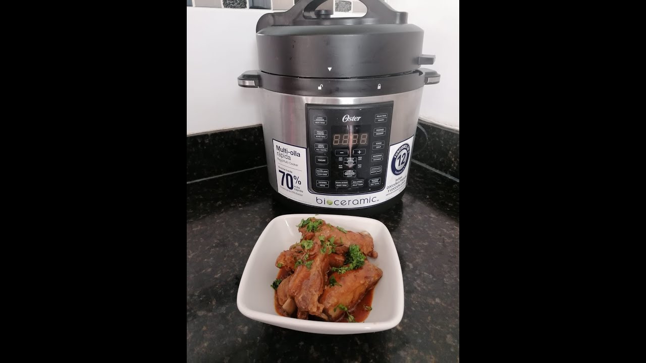 Costillas con salsa barbecue en la olla multifuncional