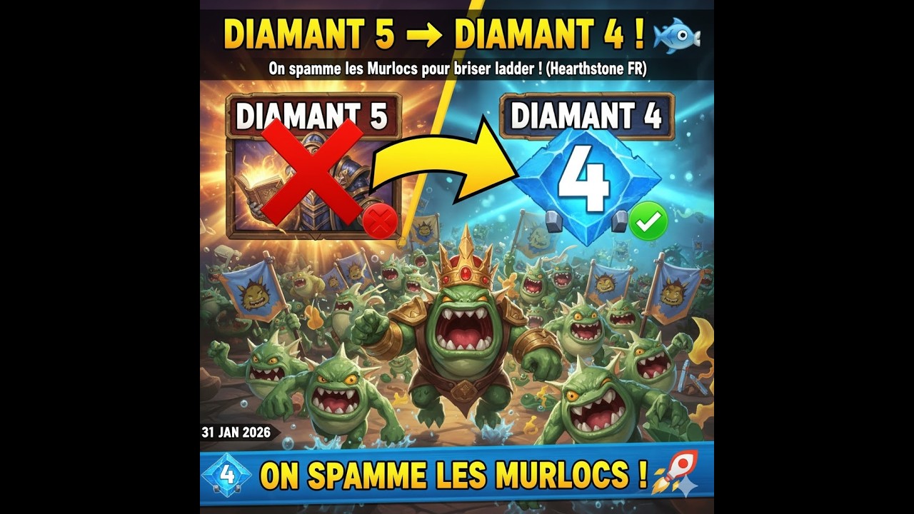 ROAD TO DIAMANT 4 : L'armée Murloc est prête ! 🐟 (Hearthstone Gameplay Brut)