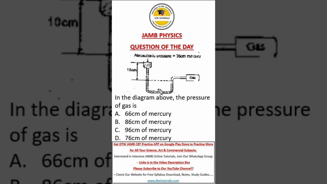 JAMB Physics Question of the Day #dtwtutorials #jamb #jamb2025