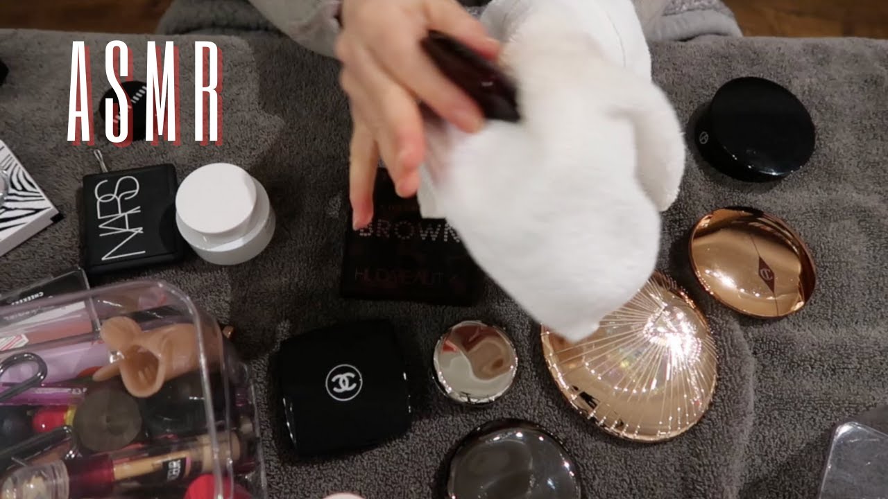 ASMR Organize/Disinfect Makeup and Brushes
