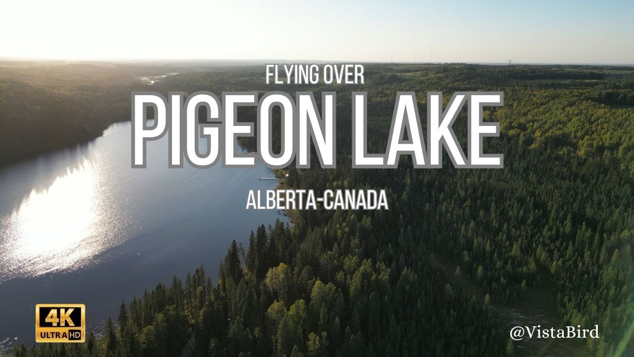 Flying over Pigeon Lake, Alberta, Canada, 4K/60fps/HDR Video