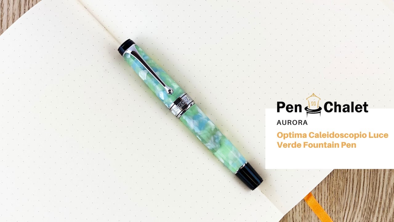 Aurora Optima Caleidoscopio Luce Verde Fountain Pen Unboxing