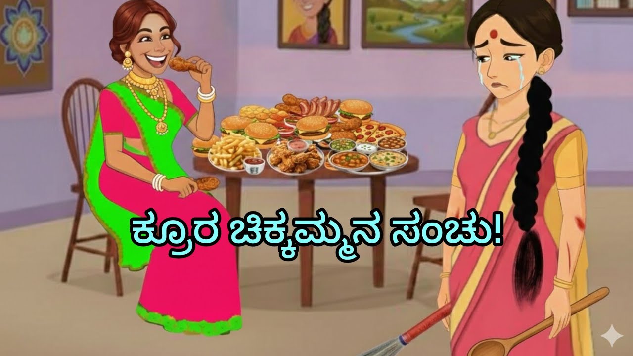 ಕ್ರೂರ ಚಿಕ್ಕಮ್ಮನ ಸಂಚು!. Kannada fairy tales. Mooru lokadha kathegalu