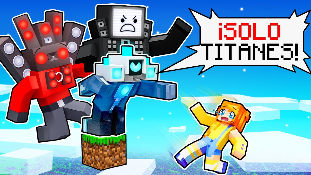 ¡Una CHICA atrapada en un BLOQUE UNO de TITANES en Minecraft