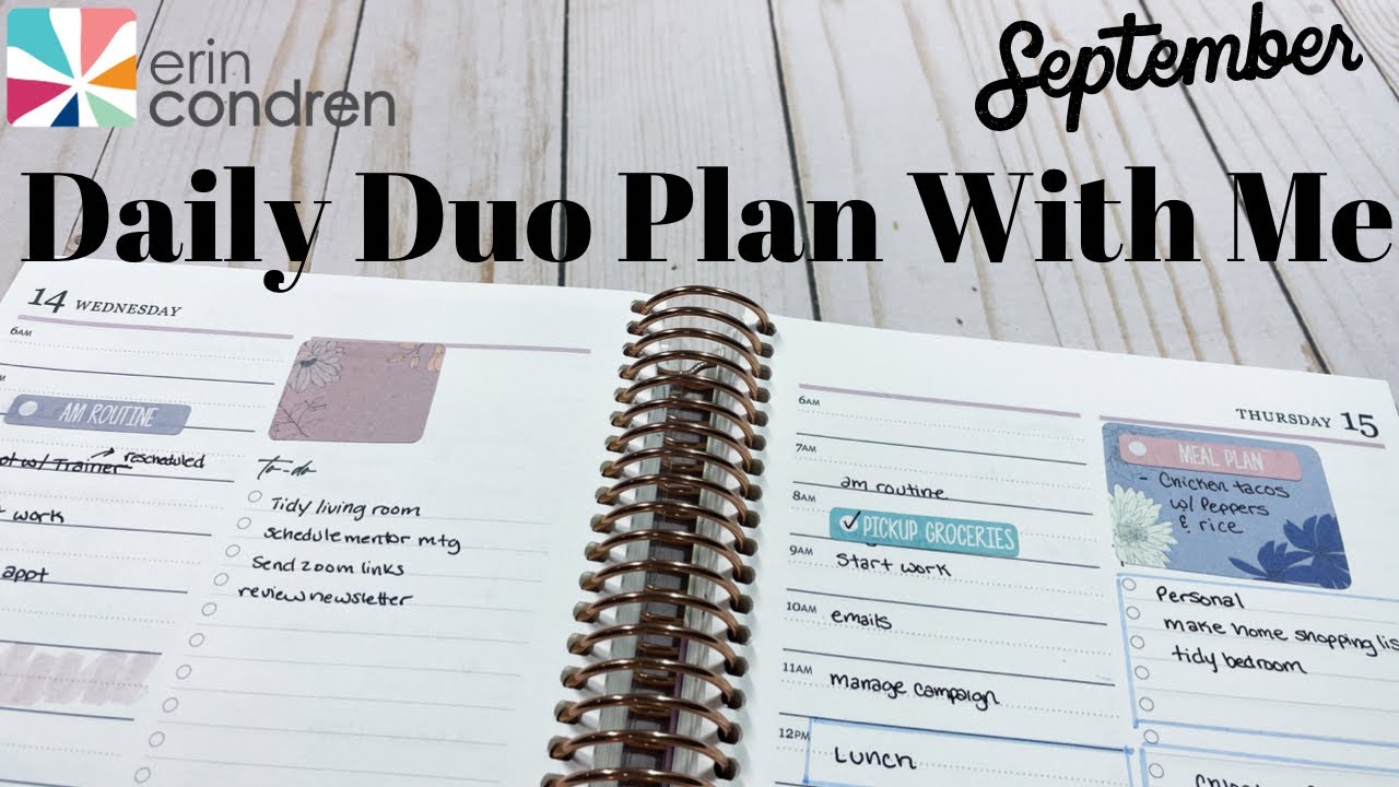Erin Condren Daily Duo Plan With Me | September 2022