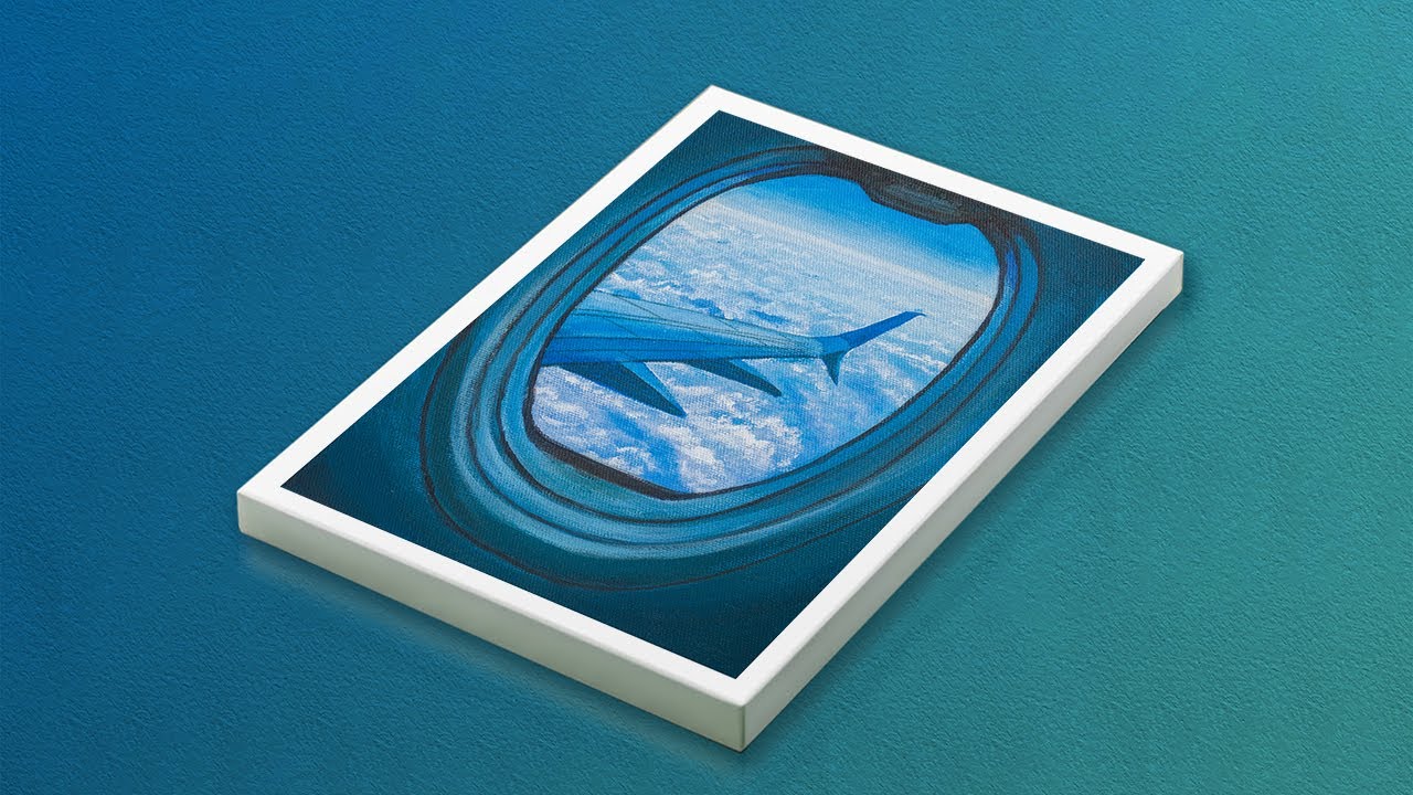 How to Paint Clouds from an Airplane Window | Scenic Sky View