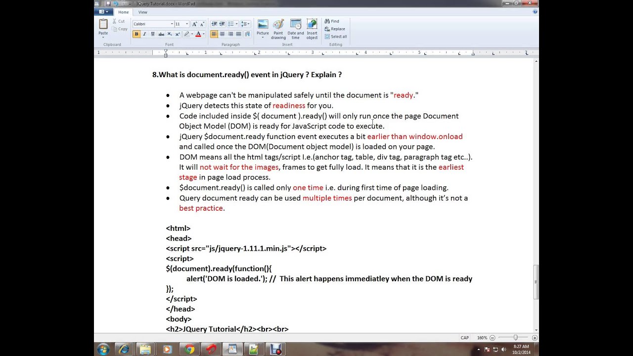 WHAT IS DOCUMENT READY EVENT   JQUERY