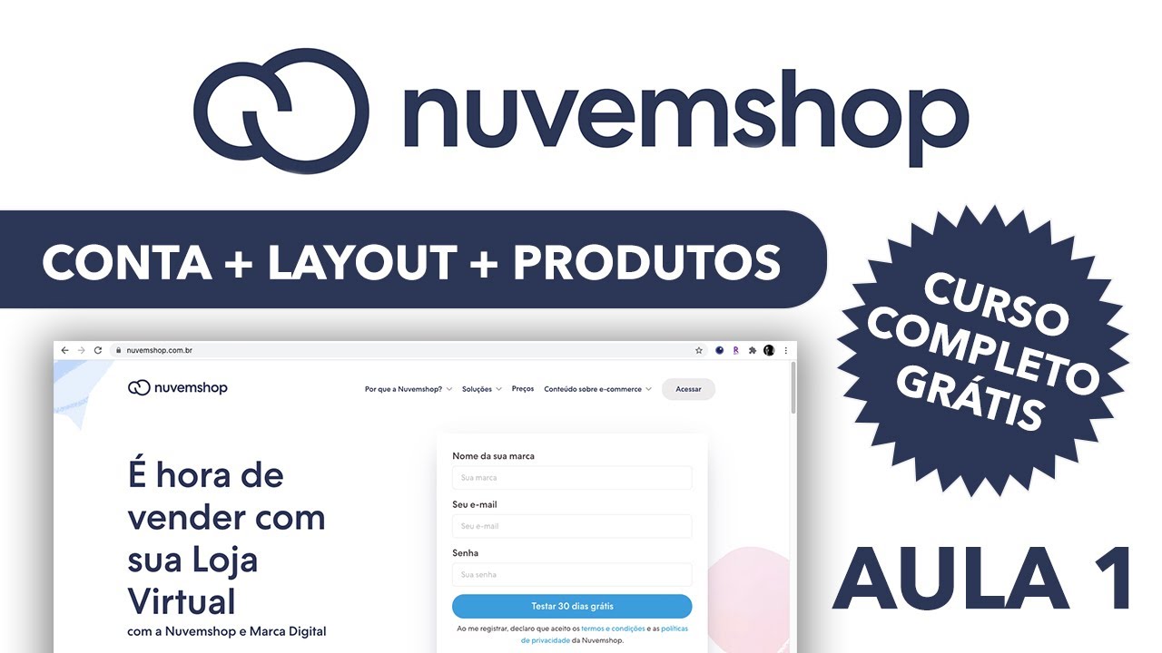 Curso e-commerce GRÁTIS | Nuvemshop | Layout + Produtos - AULA 1