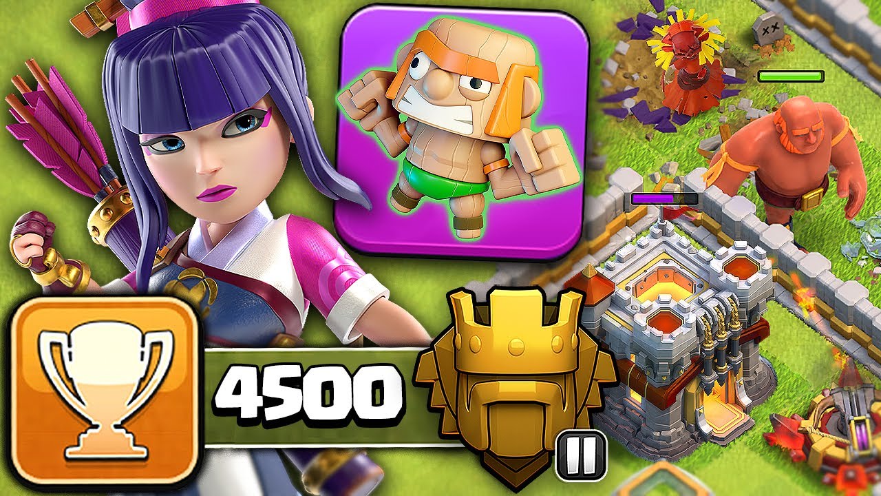 TH11 Trophy Pushing with Action Figure | Clash of Clans