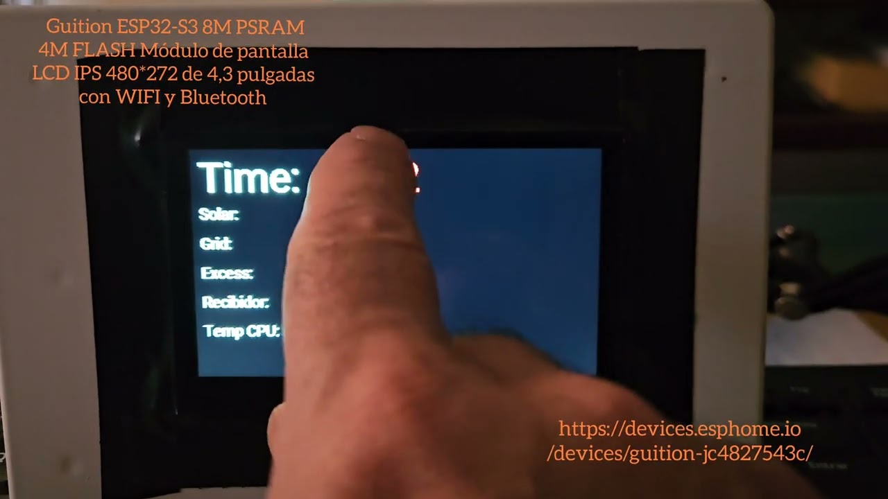  Guition ESP32-S3 8M PSRAM 4M,  Pantalla LCD IPS 480*272 , con WIFI y Bluetooth en Home Assistant.
