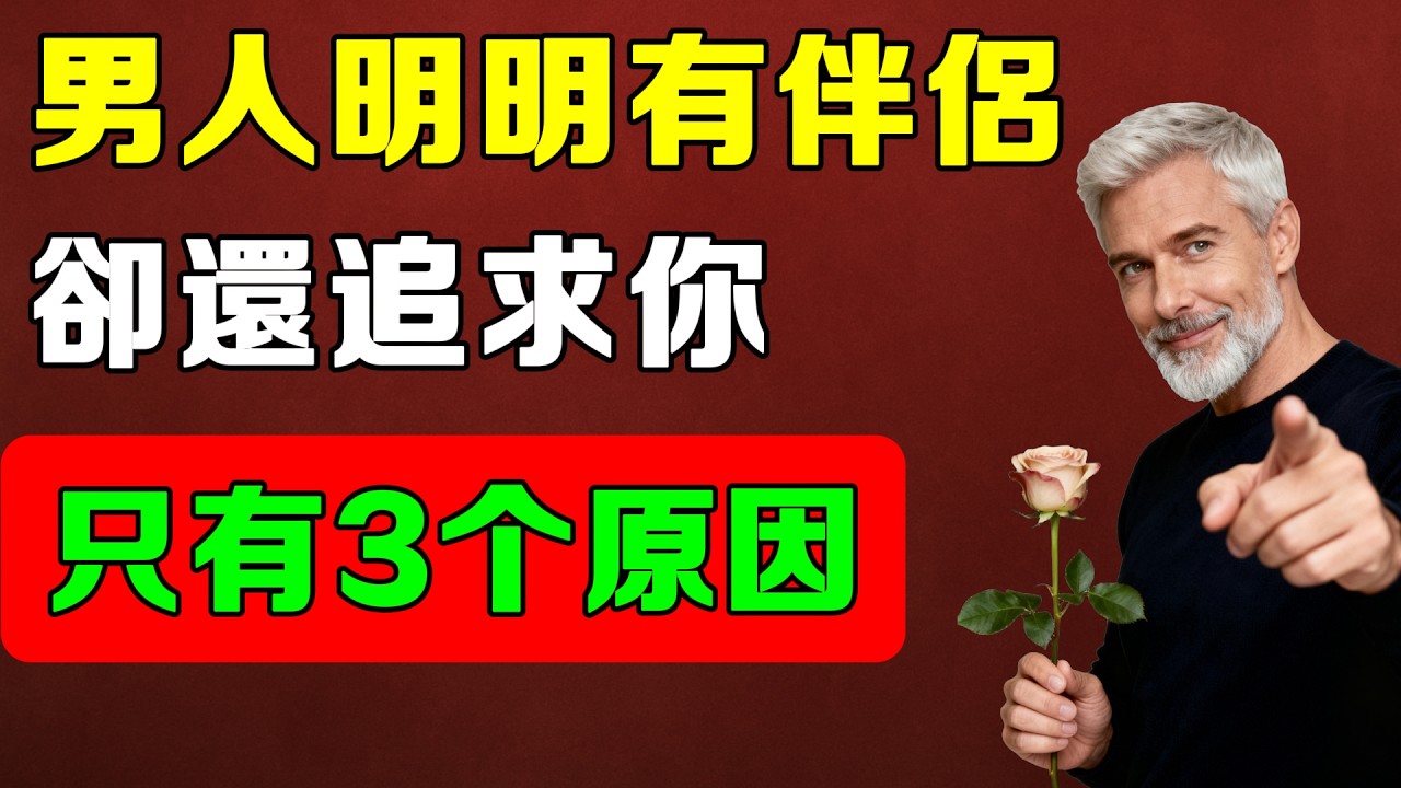 一個男人明明有伴侶卻還追求你，背後通常只有這3個真實原因，很少人說破！