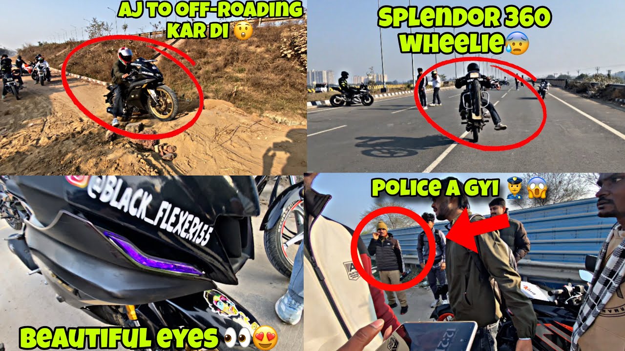 Sunday Ride Pe Police 👮‍♂️A Gyi 😱|| OFF-ROADING || Splendor Wheelie 360😰