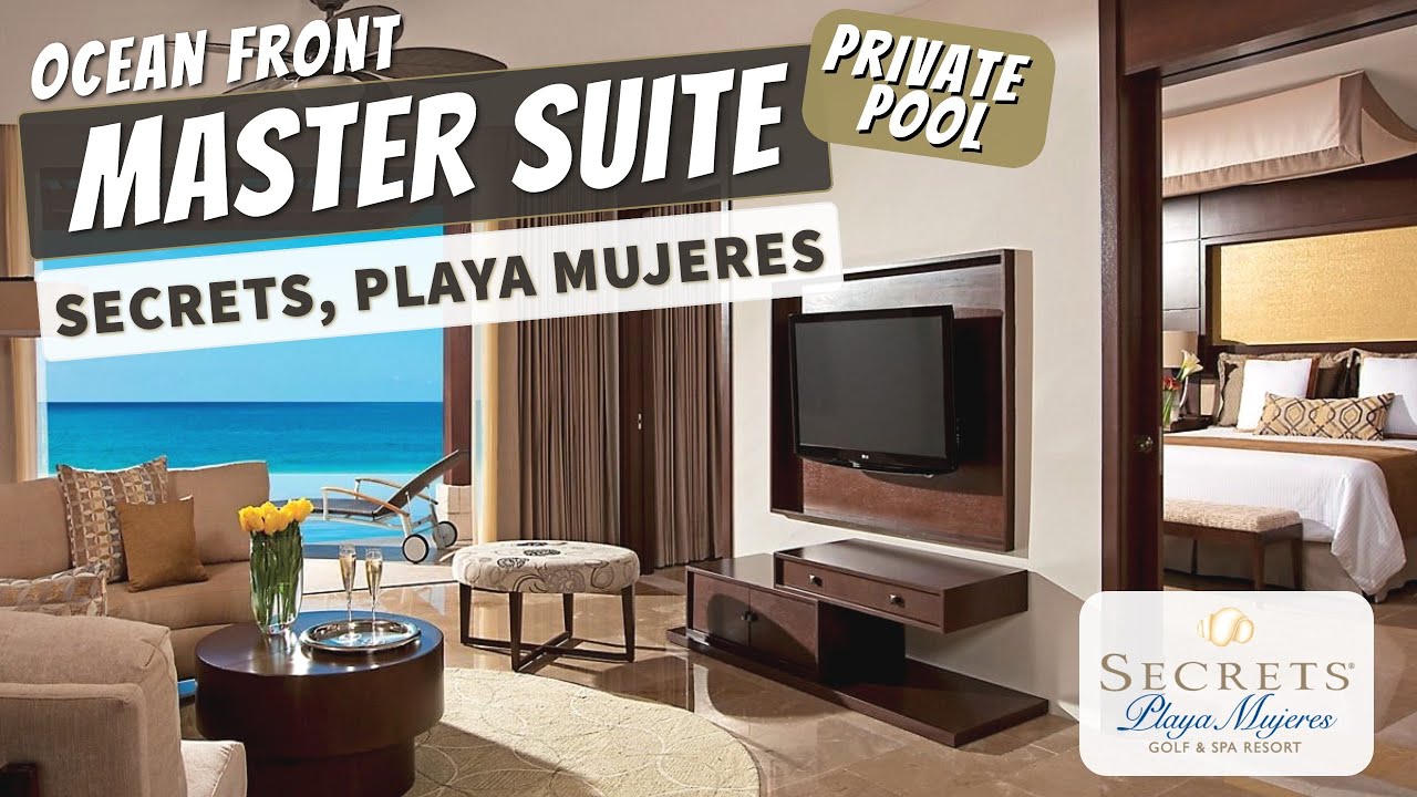 Master Suite Ocean Front Private Pool | Secrets Playa Mujeres Resort |  Walkthrough Room Tour | 4K