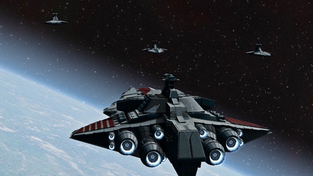 1 Valiant Star Destroyer vs 3 Imperial Venators - Star Wars: Empire At War Remake NPC Battle