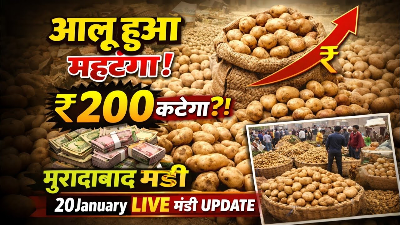 20 जनवरी LIVE | मुरादाबाद मंडी आज का तेज़ भाव 😱 हरी मिर्च हुई महंगी, आलू हुआ महंगा Aaj Ke Mandi Bhav