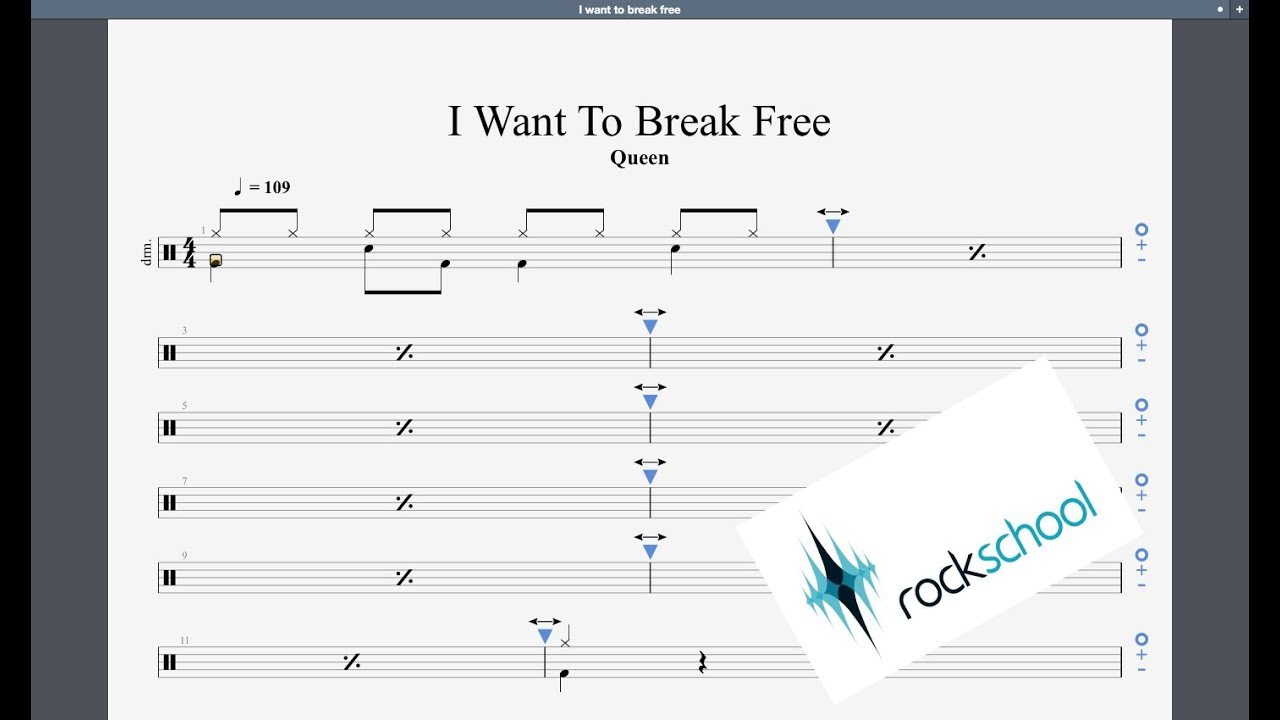 I Want To Break Free RockSchool Grade 1 Drums
