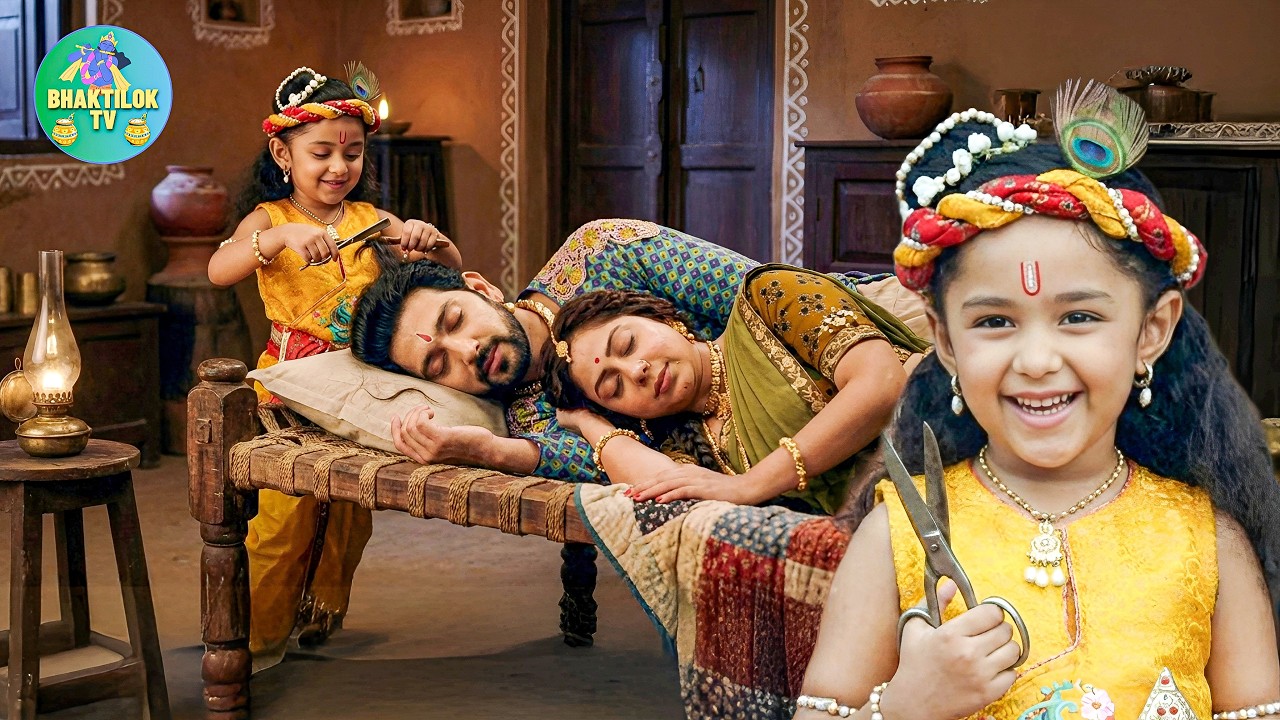 कान्हा की नई शरारत,सोते हुए मैया बाबा को किया गंजा || Yashomati Maiya Ke Nandlala