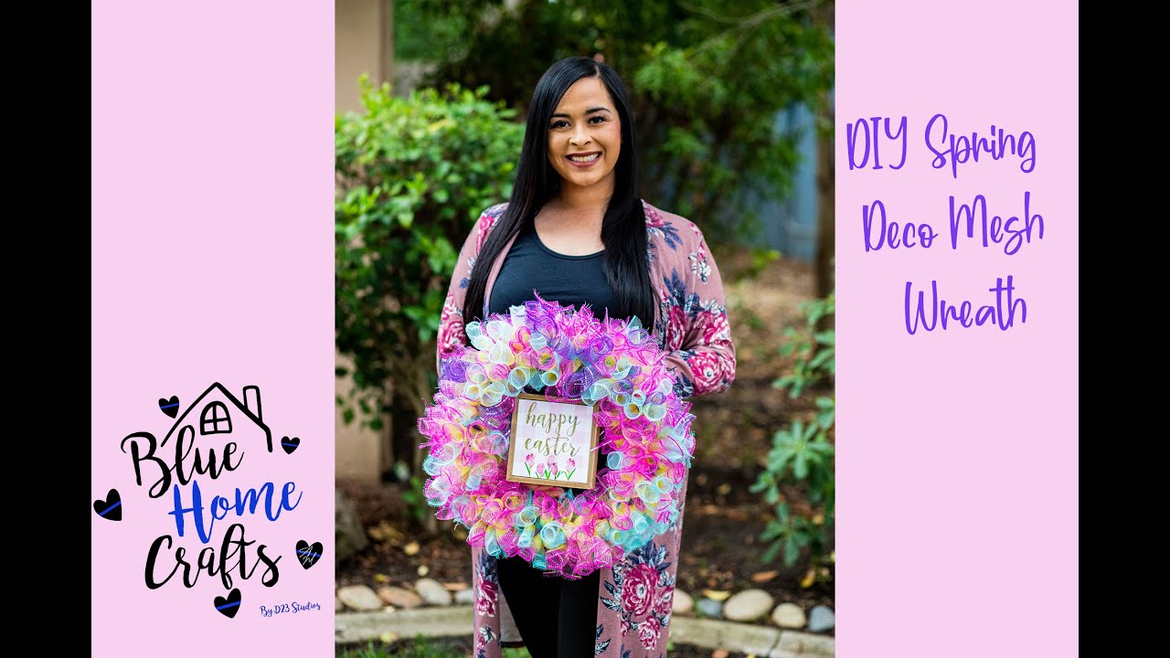 DIY Spring Deco Mesh Wreath II Dollar Tree II Quick & Easy
