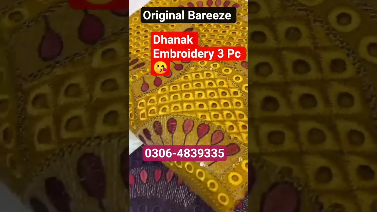Original Bareeze Dhanak Embroidery 3 Pc Available #bareeze #embroidery #wholesaleclothing #dress