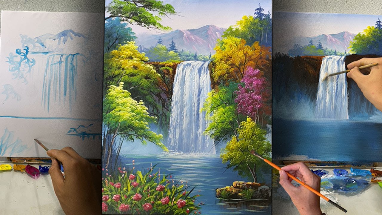 Learn to Paint a Waterfall with Acrylic &ndash; Step by Step for Beginners
